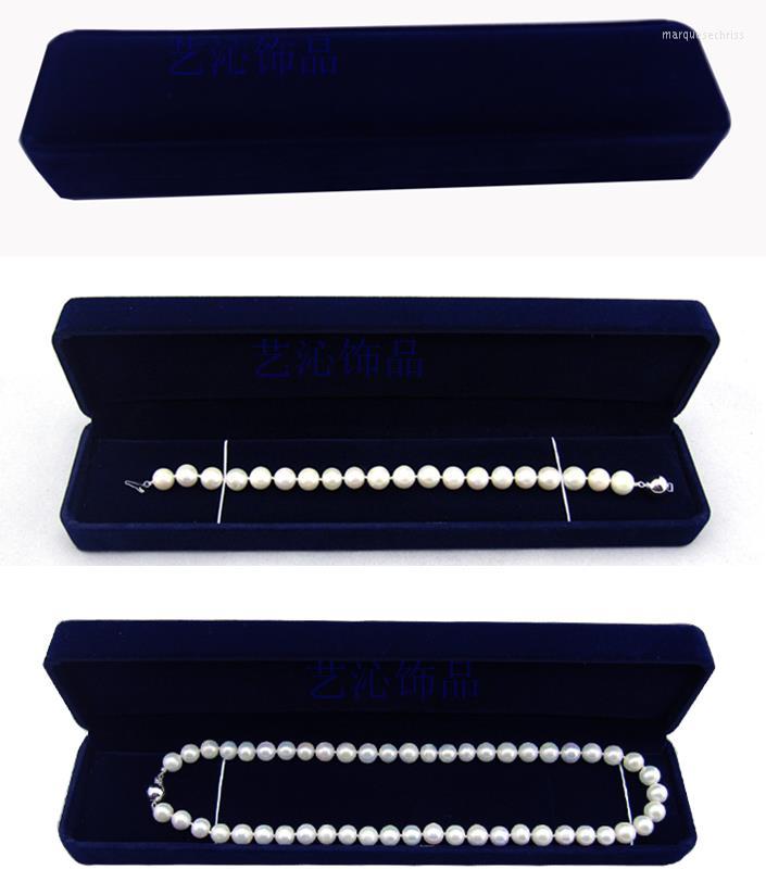 

Jewelry Pouches 24.5CM 5CM 3.5CM Velvet Box Long Pearl Necklace Gift For Double Strings