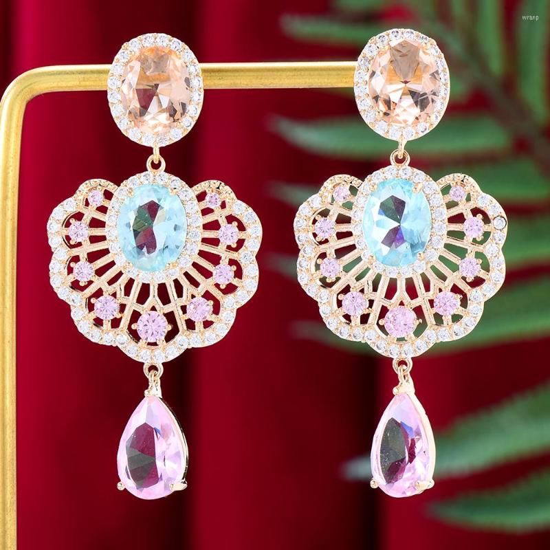 

Dangle Earrings Soramoore Ins Luxury CZ BOHO Round Drop For Women Wedding Bridal Jewelry Aretes De Mujer Modernos 2022