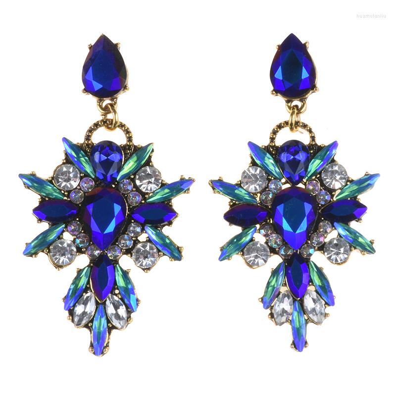 

Dangle Earrings Boho Ethnic Luxury Crystal Rhinestone Drop Women Multicolor Geometric Statement Femme Jewelry Earings