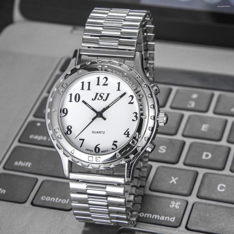 

Wristwatches French Talking Watch With Alarm Speaking Date And Time White Dial TFSW-25, Tfsw-2504