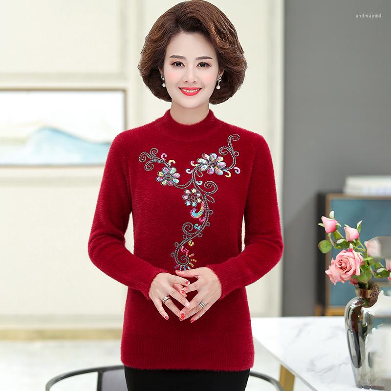 

Women's Sweaters Imitation Mink Basic Turtleneck Knitted Jumpers For Women Warm Soft Casual Loose Long Sleeve Winter Sweater Female Pullover, Green