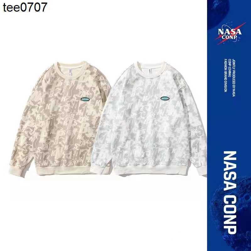 

NASA Hoodies official website co branded boys' sweater men's letter print 2022 new trend long sleeve bottoming shirt men's Sweatshirt, Khaki 2204