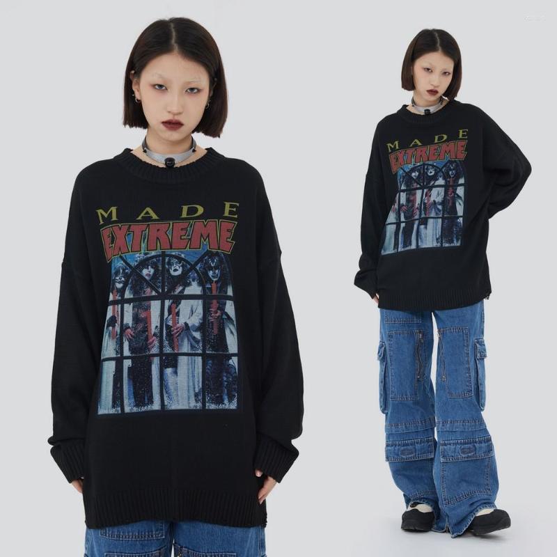 

Men's Sweaters Designer Printed Ghost Horrible Men's Sweater Oversize Y2k Grunge Oversized Winter Clothes Women Gothic Streetwear 2022, Black