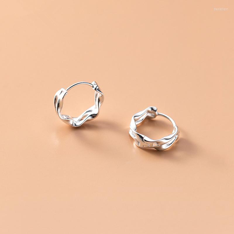 

Hoop Earrings 925 Sterling Silver Small Screw For Women Stylish Twist Wave Double Layer Earring Prevent Allergy Fine Jewelry