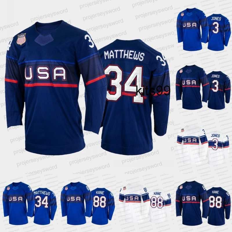 

CUSTOM Auston Matthews USA 2022 Hockey Jersey Patrick Kane Cam Atkinson Adam Fox Zach Werenski Charlie McAvoy Quinn Hughes Johnny Gaudreau S, Womens white s-xxl