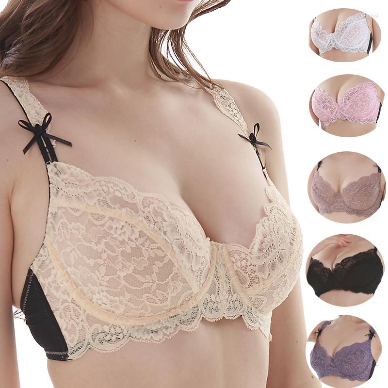 

Bras 2022 Sexy Lace Khaki Beige Black Pink Purple White Adjustable Straps ABCDE Cup Underwear For Women Female Lingerie