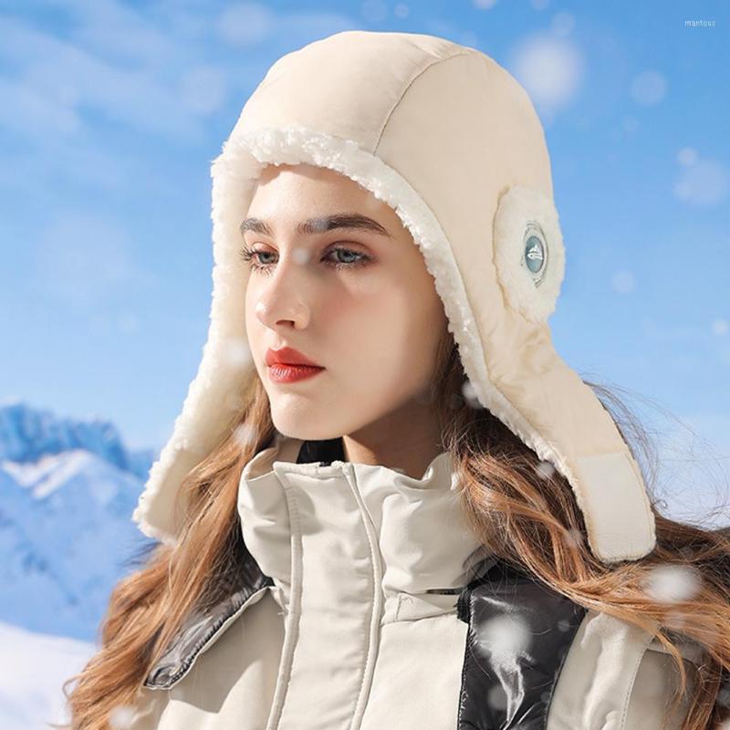 

Bandanas Winter Warm Bomber Hats Outdoor Windproof Waterproof Ear Protective Skiing Riding Soft Earflap Cap