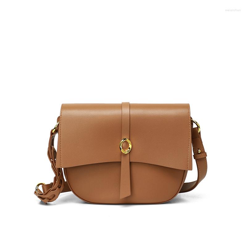 

Evening Bags Luxury Genuine Leather Women's Shoulder Fashion Retro All-match Classical High-end Crossbody Flap Dating, Brown