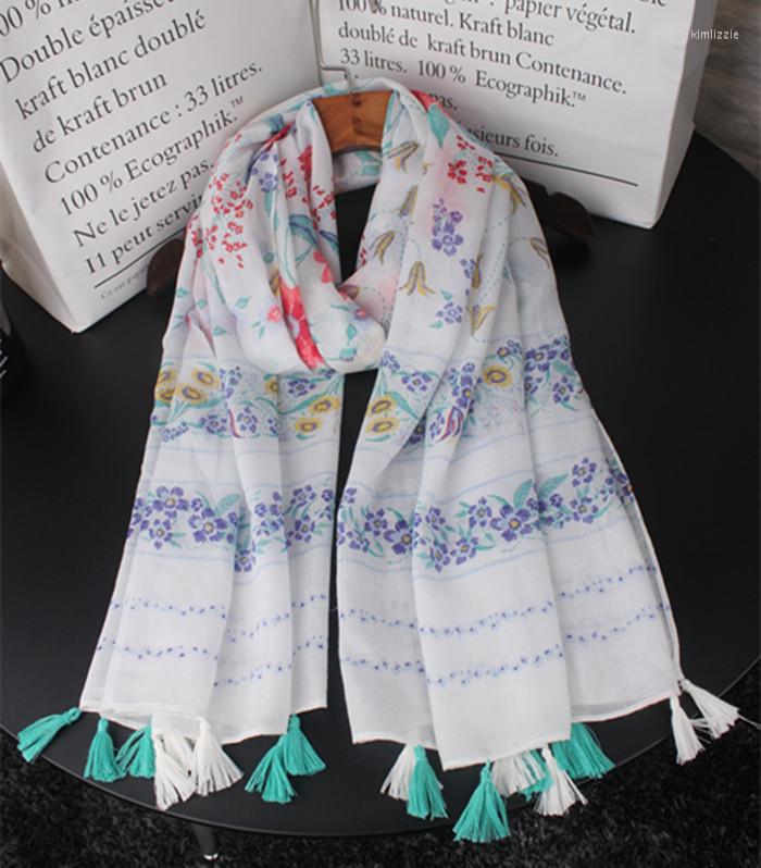 

Scarves 2022 Est Floral PatternTassel And Shawls Flower Print Tassel Muslim Muffler Wrap Scarf Hijab