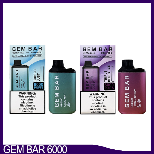 

vaapod Gem bar ultra 6000 puffs Disposable cigarettes Vape Pen 650mAh Rechargeable Battery 15ml Mesh Coil VS BC5000 ultra