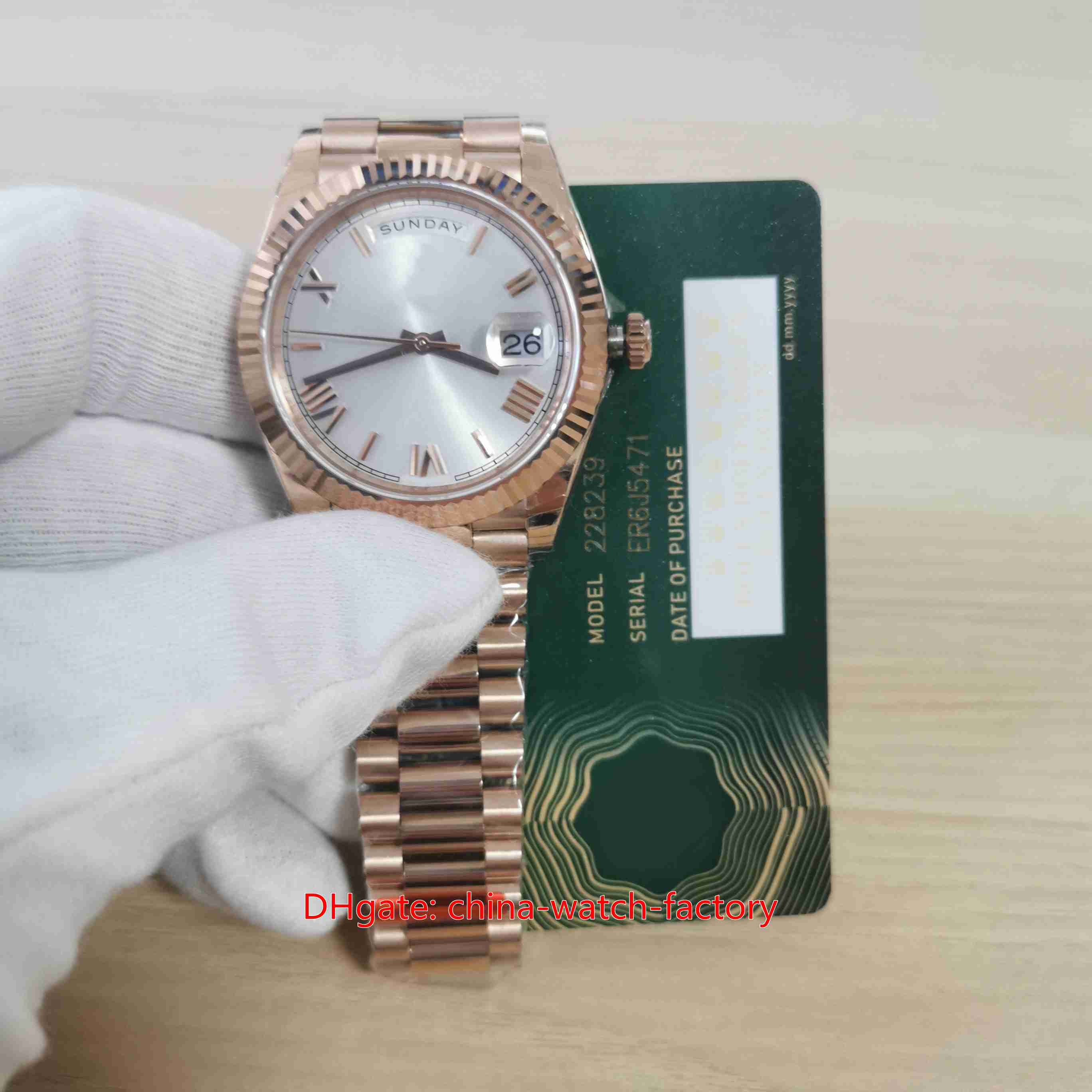 

3 Color Mens Watch Better Quality EW Factory 40mm President 228235 Roman Dial Watches 18K Rose Gold CAL.3255 Movement Mechanical Automatic For Men's Wristwatches