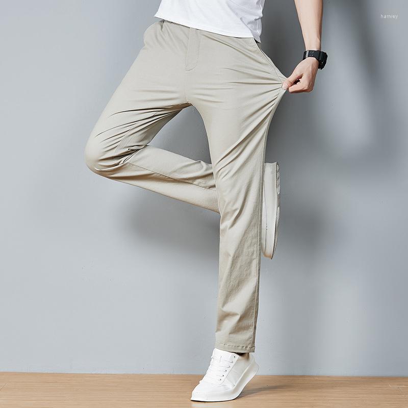 

Men's Pants Four Season Casual Men's Black Blue Gray Wrinkle Free Business Trousers Nice Spring Summer Pantalon Homme, 6608 - grey