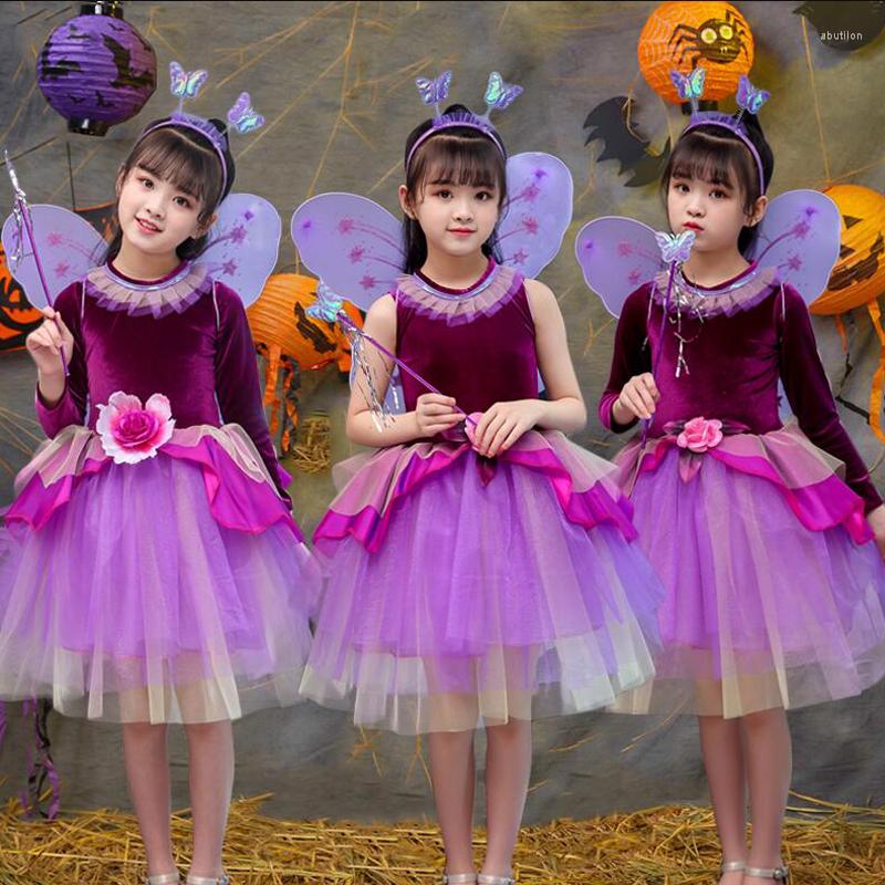 

Stage Wear Girls Toddler Ballroom Jazz Clothes Princess Dress Costumes Kids Festival Cosplay Dancing Halloween Clothing Outfits, Long sleeve