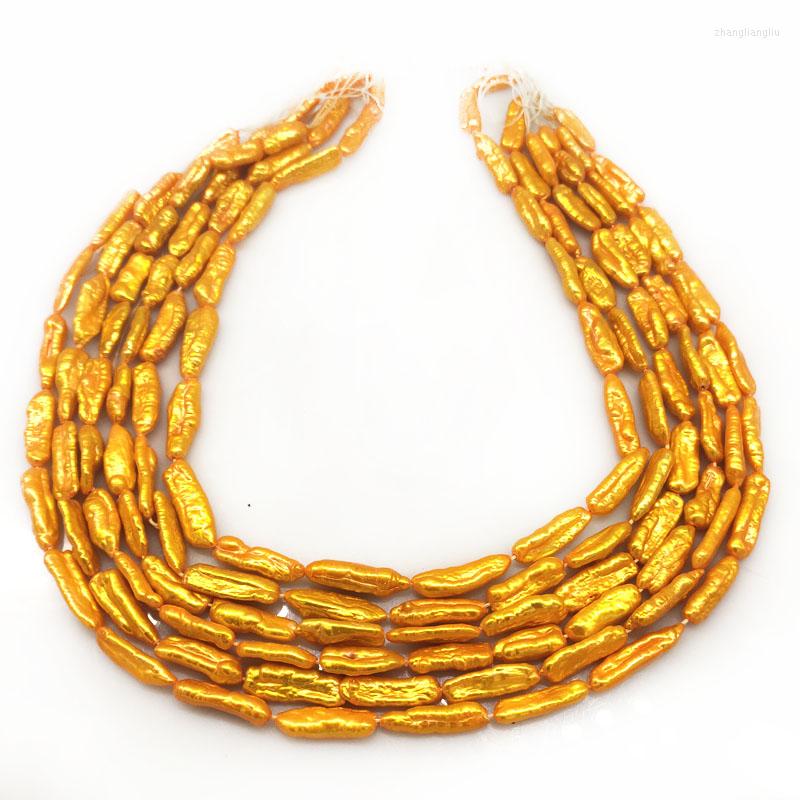 

Choker 16 Inches 10-20mm Yellow Gold Natural Flat Baroque Keshi Pearl Loose Srtrand