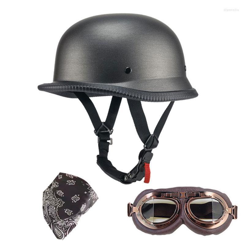 

Motorcycle Helmets Men Women Old Retro Riding Helmet With Goggles Scarf Summer Open Face Half For Electric-Bike Scooter, Picture shown