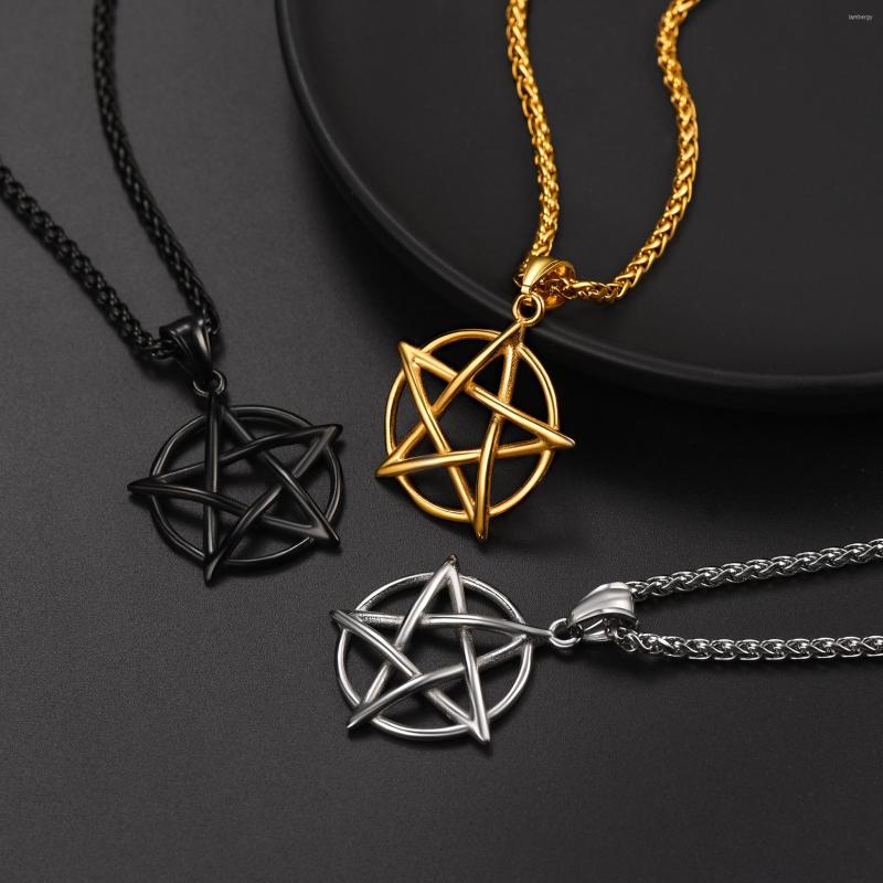 

Pendant Necklaces Solomon Star Tree Of Life Necklace Round For Men Pentagram Stainless Steel Male Punk Charm Jewelry