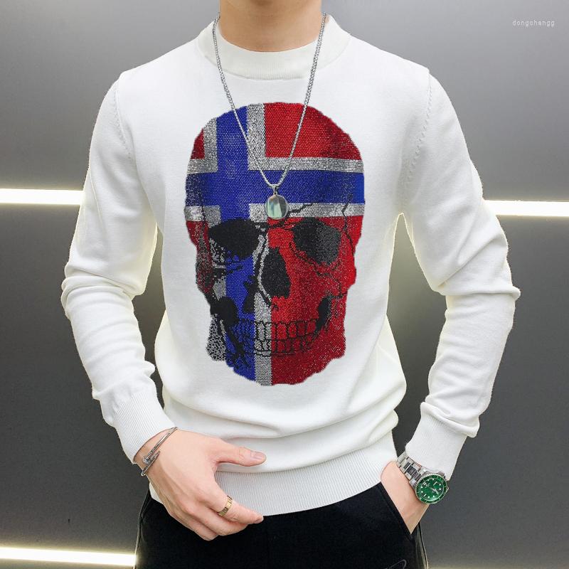 

Men's Sweaters Autumn And Winter Anti-Wrinkle Men's Sweater Rhinestone Shiny Exquisite Pullover Brand Personality Long Sleeves, As shown asian size
