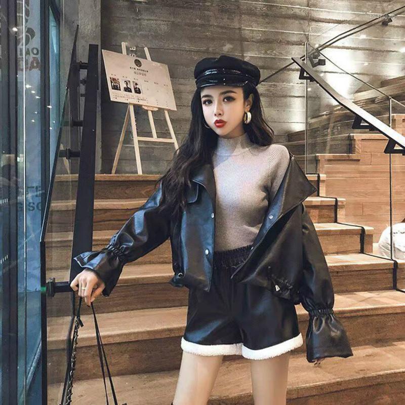 

Women' Leather Loose Ladies Jacket Women' Short Spring Autumn And Winter Style Korean Pu, Thin section