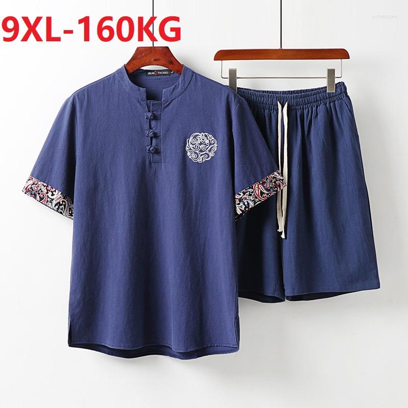 

Men's Sleepwear Vintage Suit Sleeve Wear Men Short Sleep Plus Summer Size Linen And Shorts Pajamas Sets Tshirt Cotton Tang Home Floral 70, Picture color