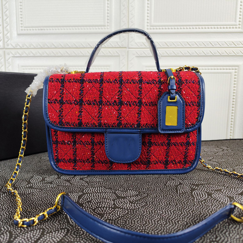 

22K Vinatge Womens Todu Messenger Tweed Quilted Bags Classic C Designer Purse Top Handle Totes Gold Metal Hardware Matelasse Chain Crossbody Shoulder Handbags 25CM, Box