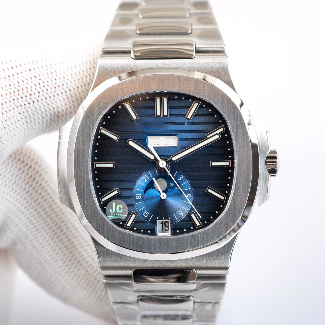 Montres de luxe Gradual cadran bleu foncé 41mm verre saphir boucle déployante vis dans la couronne montre mécanique entièrement automatique