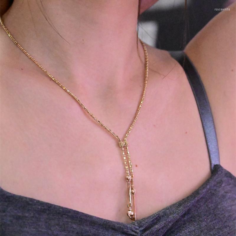 

Chains UNICE Italian Craft Real 18K Solid Yellow Gold AU750 Tassel Necklace Fine Jewelry Long Chain Necklaces For Fashion Women
