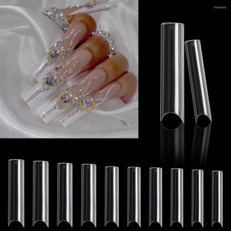 

False Nails 500Pcs/Bag Straight Square Fake Nail Tips 3XL Extra Long NO C Curve Clear/Nature Acrylic 10Size Manicure Tip DIY Easy