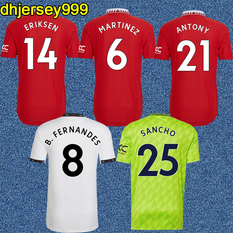 

22 23 SANCHO soccer jerseys Antony Martinez RASHFORD MANS UTDs 2022 2023 football shirt men uniforms MARTIAL B. FERNANDES MANCHESTERS kids kit set 1106, Away epl