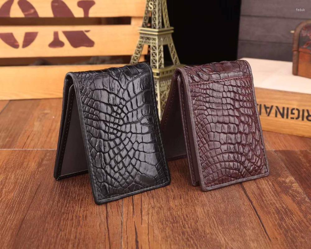

Wallets 2022 Fashion Genuine/Real Crocodile Skin Leather Bank Holder Drive License Card Case Black Brown Free Ship