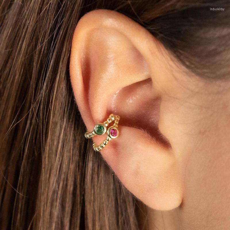 

Backs Earrings 925 Sterling Silver Rope Wrap Line Various Color Ear Tragus Cartilage Clip On Earring Delicate Rainbow Cz Jewelry Drop