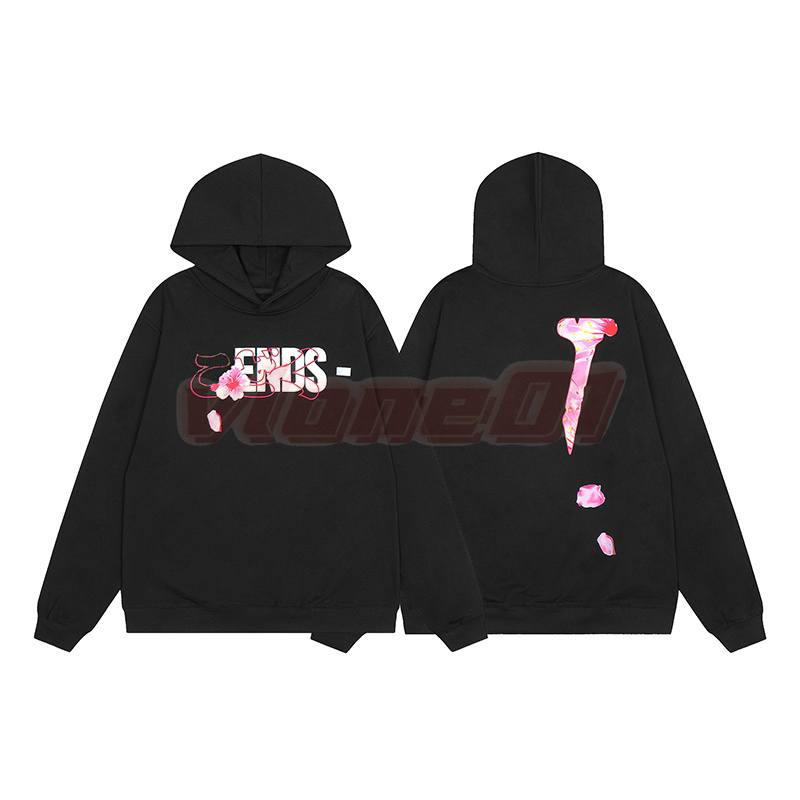 

Mens Fashion Brand Black Hoodies Designer Men Sakura Print Pullover Hooded Streetwear Clothing Size S-XL