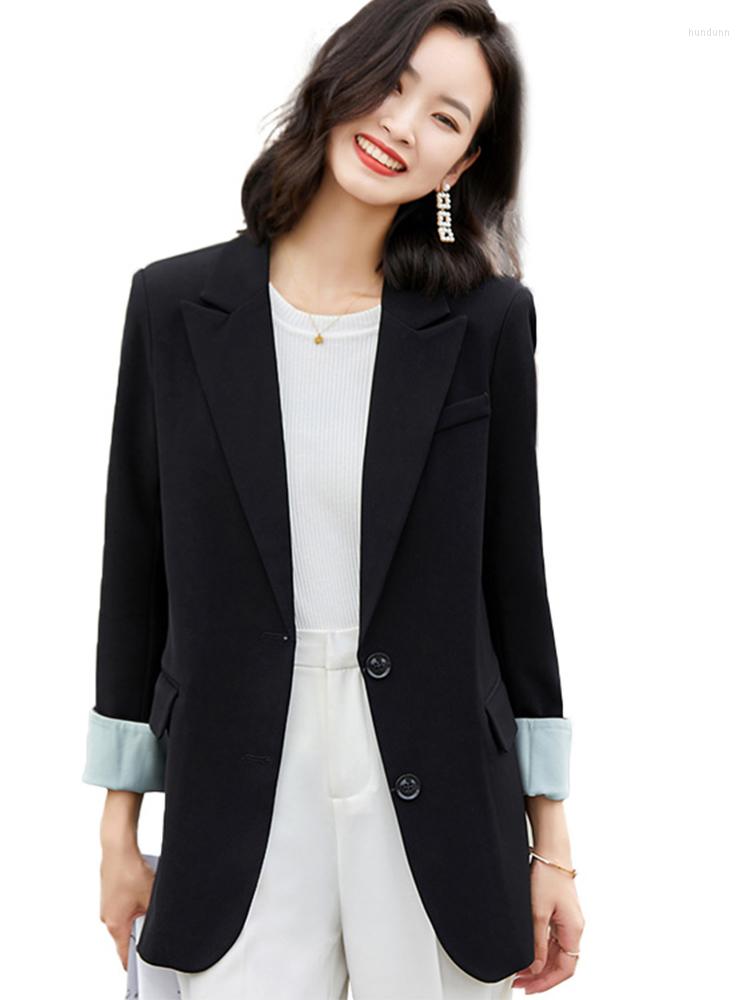 

Women' Suits Two Button Blazer Casual Fashion Loose Style Jacket Office Lady Coat Wear With Pockets, Beige