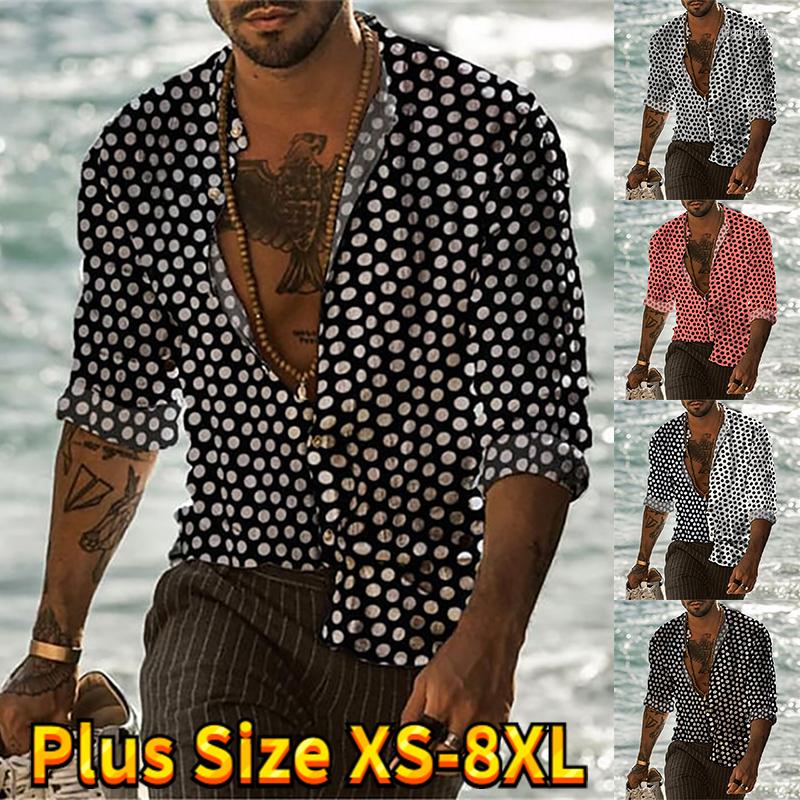 

Men's Casual Shirts Fashion Men Colored Drawing Floral Long Sleeve Shirt Soft Thin Spring Summer Standard Fit Social Business -8XL, Black