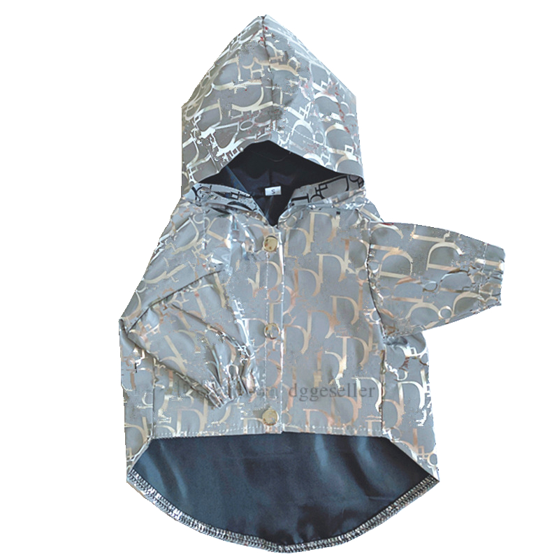 

Designer Dog Clothes Brand Dog Apparel Classic Lettering Pattern Reflective Safety Pet Jackets Waterproof Windproof Raincoat Hoodie for Small Medium Dogs L A431, Mix color