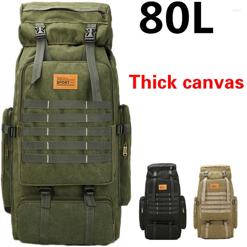 

Duffel Bags 80L Super Capacity Canvas Backpack Men Travel Luggage Duffle Bag Weekend Sport Women's Large Trip, Black