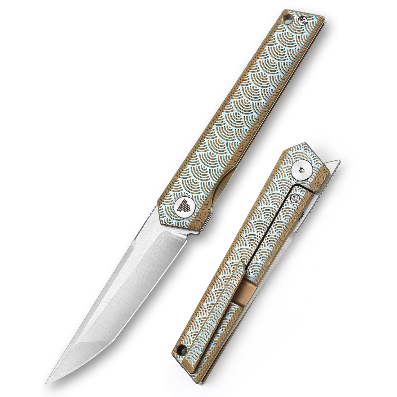 M390 Titanium Pocket Knife Bohler Powder Blade Fliper EDC Outdoor Survival Camping Hunting Self Defence Folding Pocket Knives with Clip TRIVISA-image-815329742