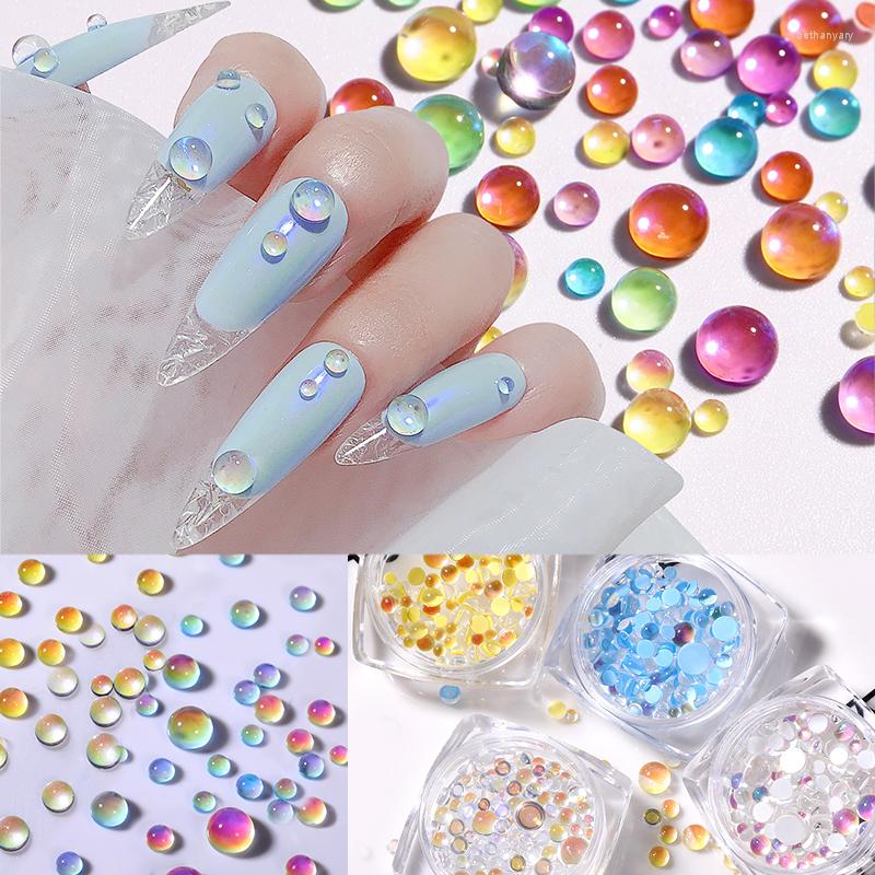 

Nail Art Decorations Candy Colors Mixed Size Love Heart Round Glass Crystal Beads AB 3D Rhinestones DIY Flatback Acrylic Stones