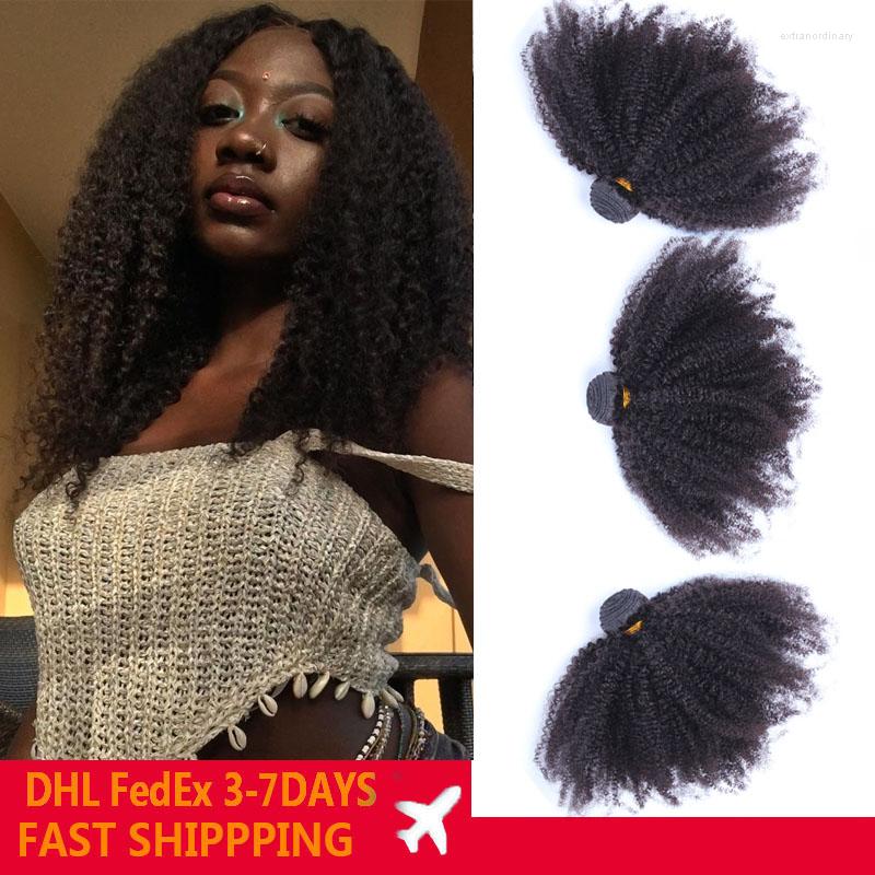 

Human Hair Bulks Afro Kinky Curly Weave Bundles One Pieces Extensions Natural Color Weaving Prosa Non Remy