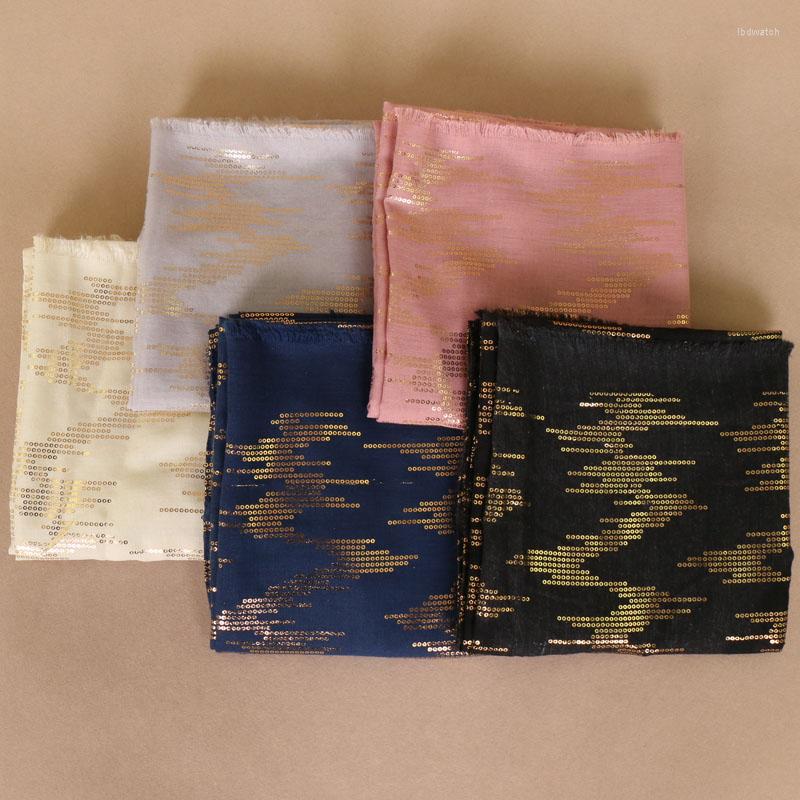 

Scarves Golden Glitter Cotton Hijab Scarf Muslim Shalws Shimmer Fashion Islamic Headband Long Wraps Soft Muffler Bandana Laven 190 90cm