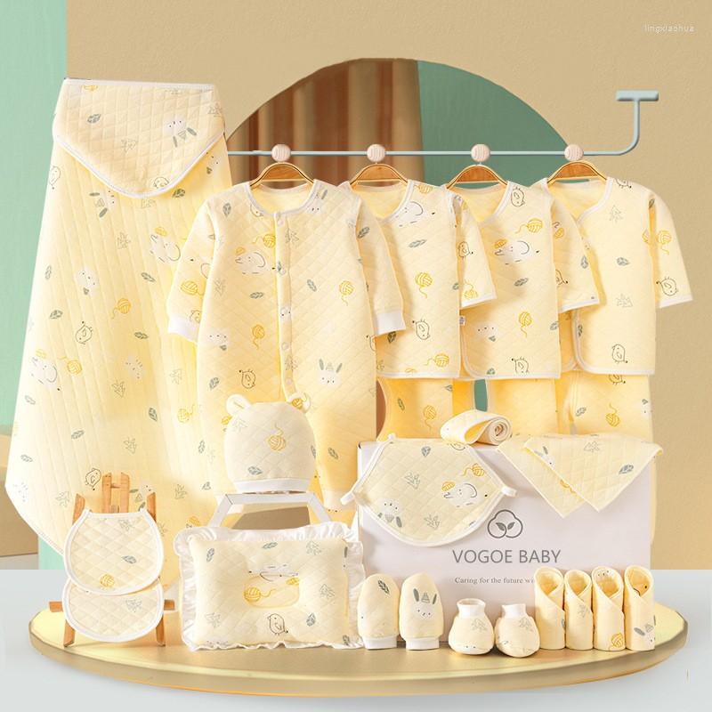

Clothing Sets 22/24 Pieces Infant Born Baby Girl Boy 0-6 Months Spring Autumn Clothes Kids Suit Unisex Tops Pant Outfits, 22pcs yellow thin