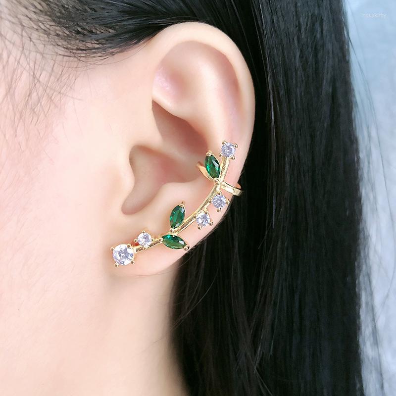

Backs Earrings 2022 Gold Branch Colorful Cubic Zirconia Clip Fashion Jewelry Earring Female Wedding Party Gift For Women's