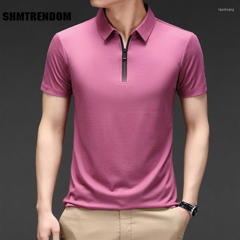 

Men's Polos SHMTRENDOM Brand High Quality Summer Arrival Business Casual Short Sleeve Polo-Shirt Men Clothing Fashion Collar Tops 4XL, Yellow