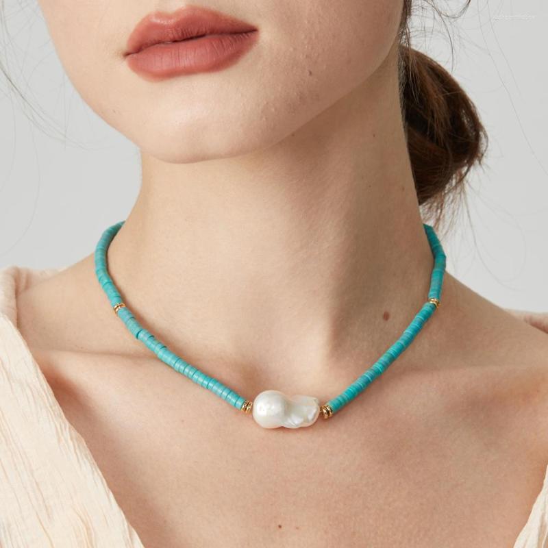 

Pendant Necklaces ZMZY Bohemian Natural Stone Bead Necklace Women Big Irregular Pearl Choker Handmade Bridal Collar Jewelry Party Gift