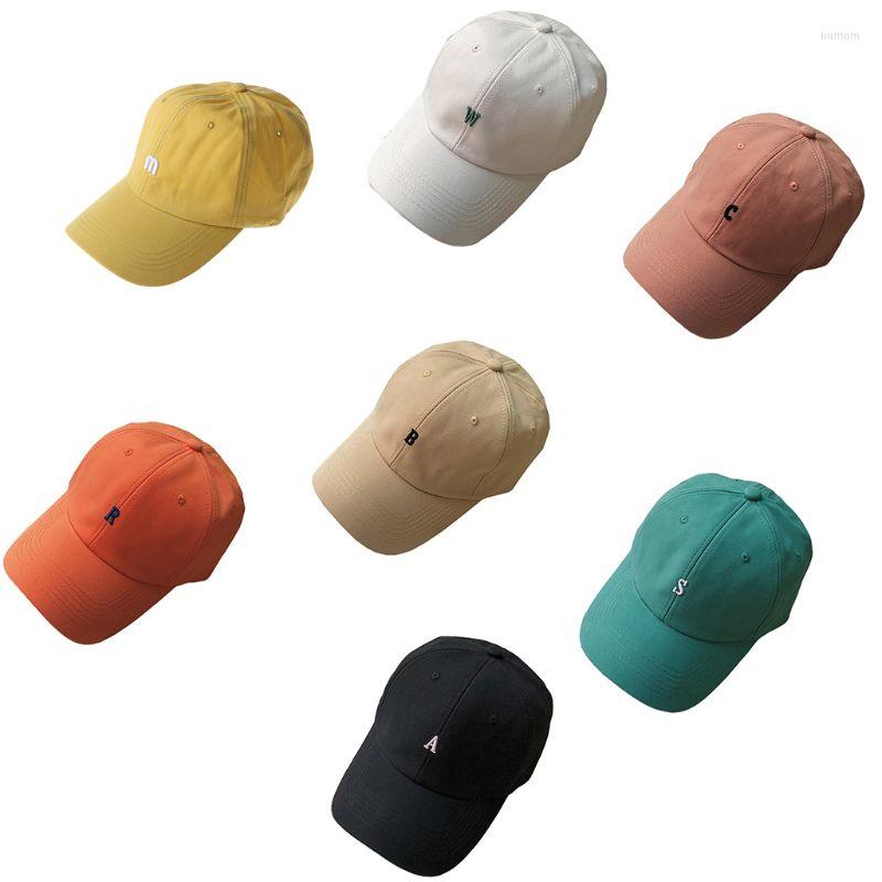 

Ball Caps Unisex Summer Baseball Cap Alphabet Letter Embroidery Solid Color Snapback Hat M89E, Yellow