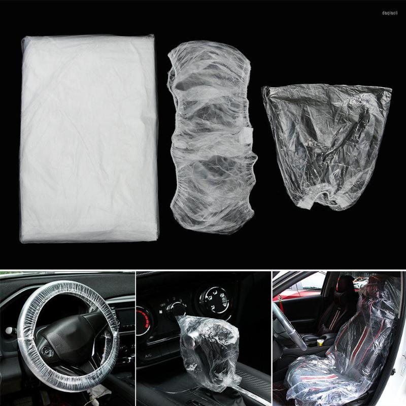 

Steering Wheel Covers Universal 10pcs Car Cover Seat Lever For Disposable Plastic Elastic Safety Protection Bags