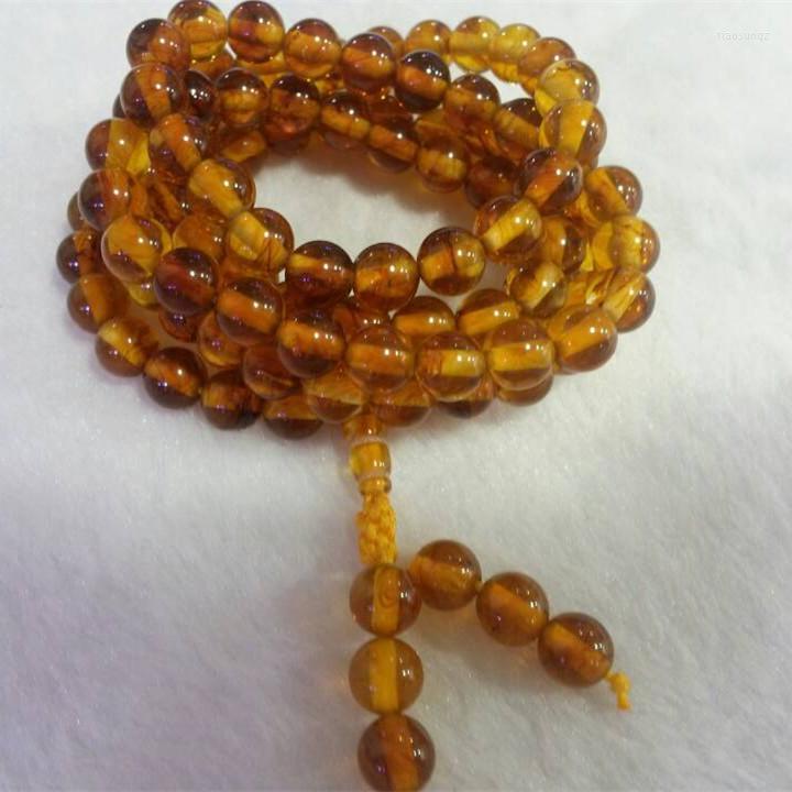 

Bangle Generation Of The Burma Stone Amber Bracelet 0.8cm Beeswax Beads 108 Grain Multi-layer Floating Brine
