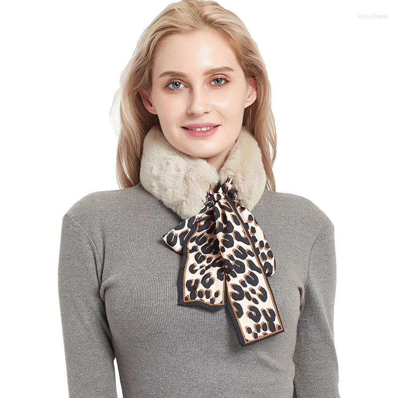 

Scarves 2022 Winter White Black Artificial Neck Collar Scarf Ladies Fashion High-End Design Warm Knitted Loop