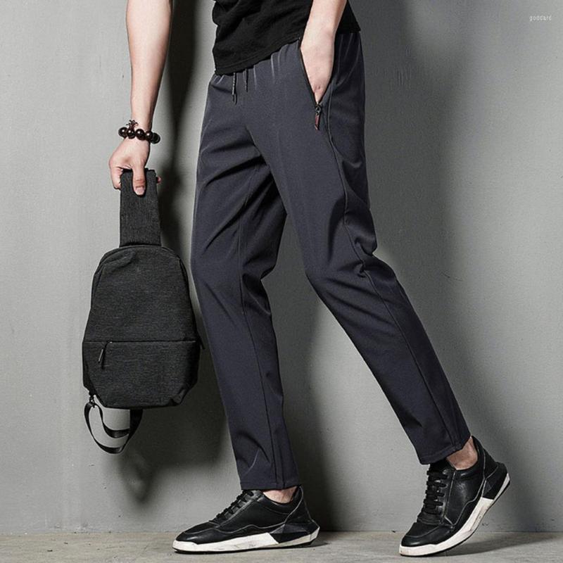 

Men's Pants Thin Leisure Trousers Men Elastic Sporty Casual Slim, Grey