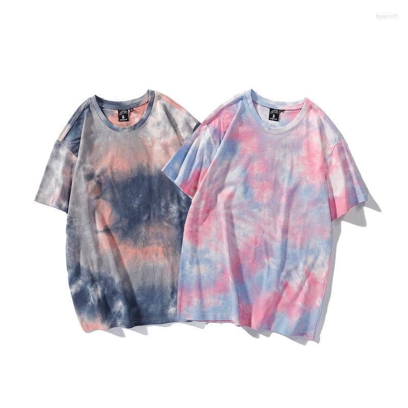 

Men's T Shirts Vintage Tie-Dye Print Loose Fit Design Short Sleeve Shirt Men Summer Quality Streetwear Oversized Harajuku Camisetas -XXL, Picture shown
