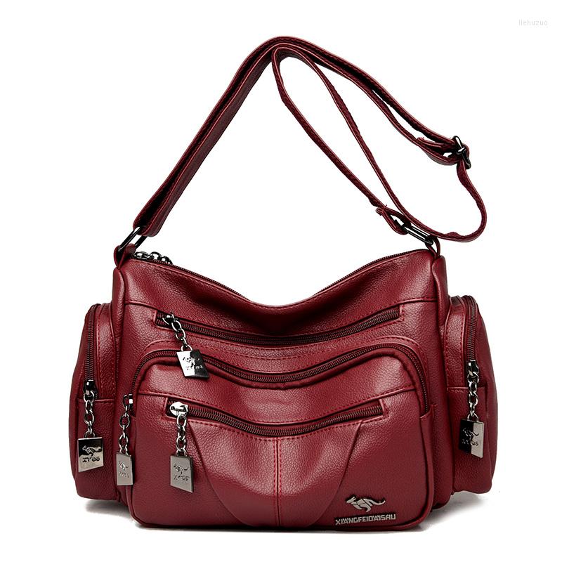 

Evening Bags Brand Purses And Handbags High Quality Women Soft Leather Shoulder Vintage Designer Zipper Crossbody Bag Sac De Luxe Femme, Black